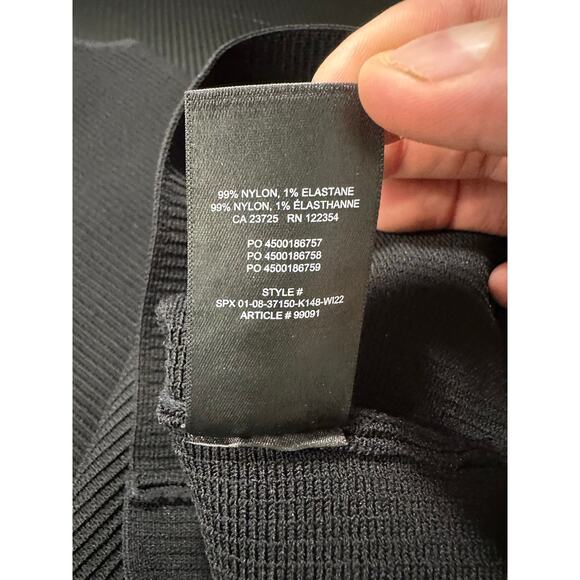 Babaton Ribbed Sculpt Knit Mini Dress Black Size Small BodyCon - Picture 7 of 11